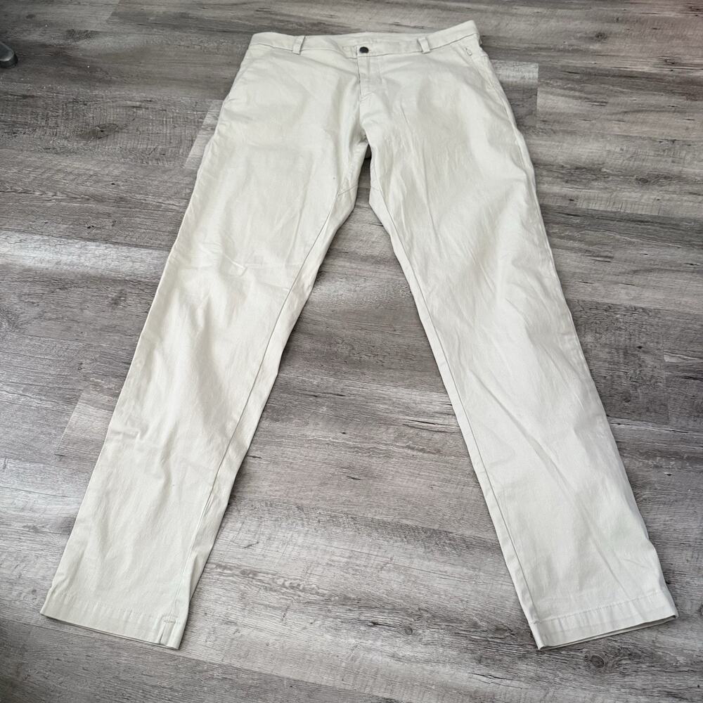 Lululemon Commission Pants Mens 33 Beige Tan Swift Cotton Chino Performance Pant